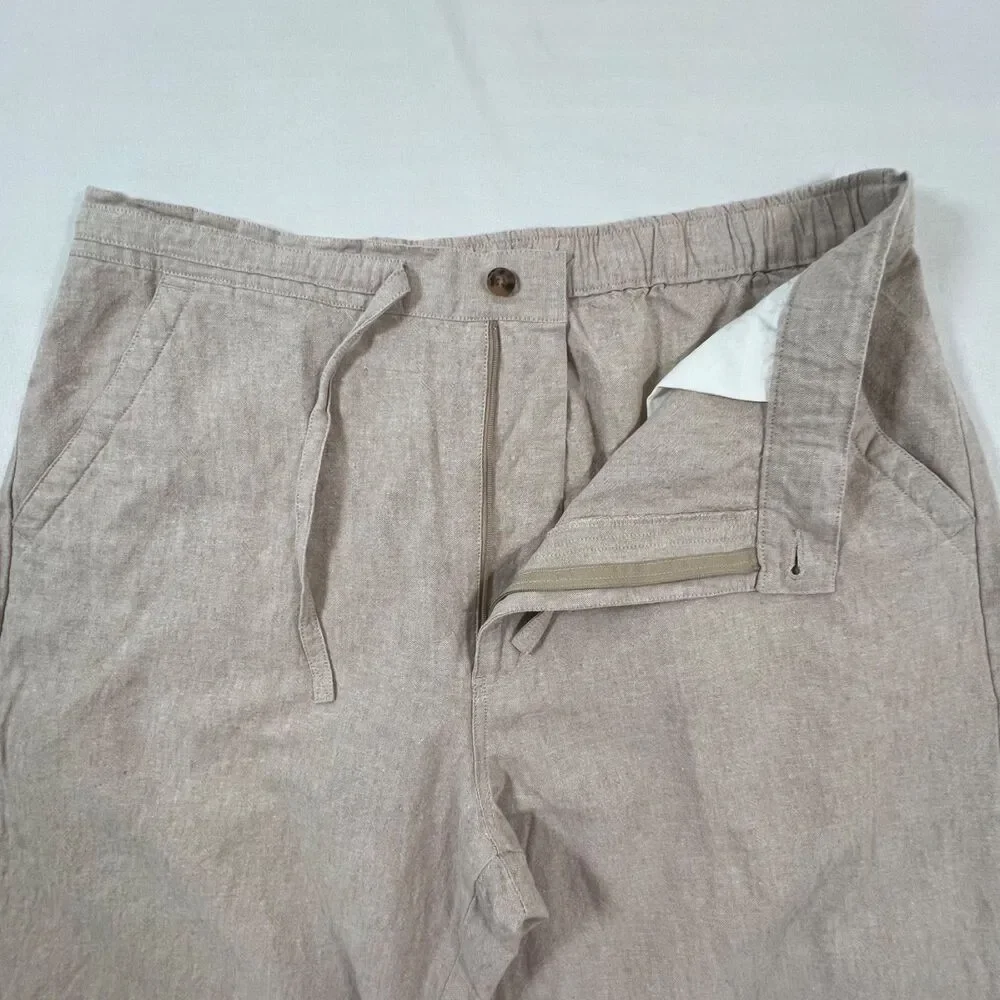 Havanera Co. Men's Linen Cotton Blend Drawstring Summer Pants - Size L (36-38)